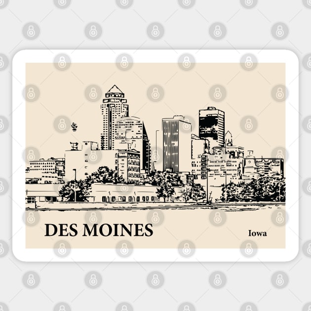 Des Moines - Iowa Sticker by Lakeric